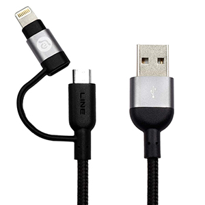 Cable Adam Elements PeAk II Duo 20B Micro USB/Lightning/USB 20 CM Gris