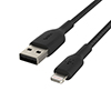 Cable Belkin USB-A a Lightning, Trenzado, 1mts, Negro                 