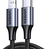 Cable Ugreen 60761 , USB-C a Lightning, 2mts, Negro                   