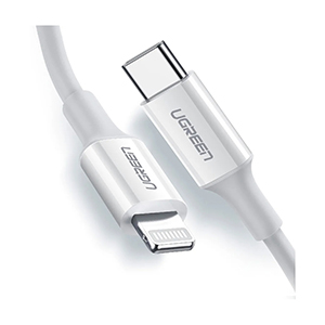 Cable Ugreen 10493, USB-C a Lightning, 1mts, Blanco