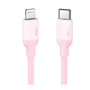 Cable Ugreen USB-C a Lightning, Silicón, 1 m Rosa
