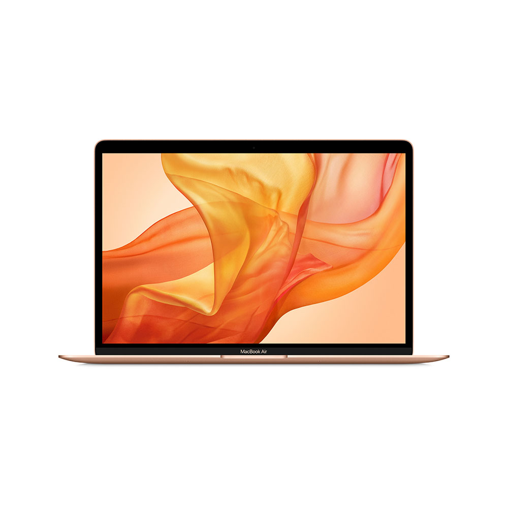 La increíblemente delgada y ligera MacBook Air es ahora más poderosa que nunca. Viene con una brillante pantalla Retina, el nuevo Magic Keyboard, Touch ID, procesadores con un rendimiento hasta dos veces más rápido, gráficos más veloces y el doble de capacidad de almacenamiento. Como su elegante estructura está hecha de aluminio 100% reciclado, es la Mac más ecológica hasta ahora. Y con una batería que dura todo el día, la Mac más popular es perfecta para que hagas de todo y la lleves a todas partes. La nueva MacBook Air tiene una deslumbrante resolución de 2560 x 1600 con más de 4 millones de pixeles. Los resultados son verdaderamente extraordinarios y las imágenes son más vívidas que nunca y los textos se ven increíblemente nítidos y definidos. Además, la tecnología True Tone ajusta automáticamente y ahora viene con el nuevo Magic Keyboard, usado por primera vez en la MacBook Pro de 16 pulgadas. Este teclado tiene un mecanismo de tijera perfeccionado con un recorrido de 1 mm para brindar una experiencia de escritura más precisa, cómoda y silenciosa. Además, las teclas retroiluminadas con sensor de luz ambiental son perfectas para escribir en lugares con poca luz. La MacBook Air trae incorporada toda la seguridad y comodidad de Touch ID, que te permite desbloquearla con sólo poner el dedo en el sensor. Usa tu huella digital para acceder a tus documentos y notas o a los ajustes del sistema, y olvídate de volver a ingresar contraseñas. Al incorporar las últimas técnicas de ajuste y procesamiento, la MacBook Air suena como nunca. Las bocinas estéreo te dan el doble de potencia en los bajos y un 25% más volumen.3 Su mayor amplitud de sonido genera una experiencia envolvente cuando escuchas música o ves una película. Y la cámara FaceTime permite que uno —o muchos— de tus amigos y familiares te vean en alta definición. Además, ahora hay tres micrófonos en serie para capturar tu voz con mayor precisión cuando hagas una llamada de FaceTime, uses Dictado o le hables a Siri. Si hablamos de buen puerto, no hay nada mejor que Thunderbolt 3: un puerto universal que funciona a gran velocidad porque combina un ancho de banda superrápido con la gran versatilidad del estándar USB-C. Y la MacBook Air tiene dos. Además, integra transferencia de datos, salida de video y carga en un solo conector, con una velocidad de hasta 40 Gb/s para ofrecer el doble de ancho de banda que Thunderbolt 2. Incluso puedes conectar los dispositivos que ya tienes usando un cable o adaptador. Y como Thunderbolt 3 es reversible, no importa cómo lo conectes, siempre darás con el lado correcto.