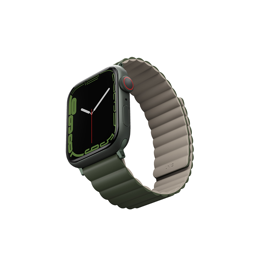 Correa Uniq Revix Apple Watch 42-44-45-49 mm Magnetica Verde-Gris