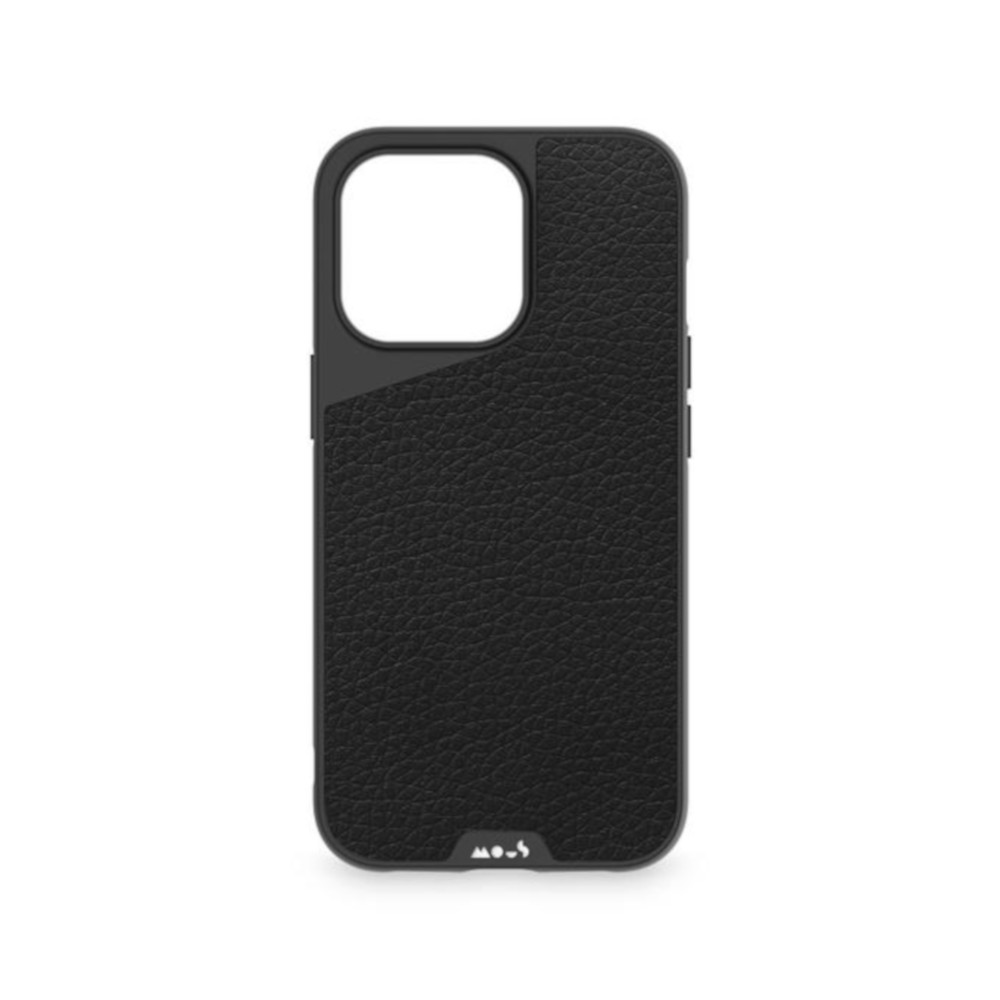 Funda MOUS Limitless 4.0 Cuero Negro para iPhone 13 pro
Porque somos las mejores fundas para iPhone:
•	La innovadora tecnología AiroShock proporciona una increíble protección contra impactos.
•	Se conecta a accesorios magnéticos únicos a través de la tecnología AutoAlignPlus.
•	Combinando estilo y protección, nuestro diseño agrega un mínimo de volumen extra.
•	Viene con un ojal para sujetar una correa de muñeca a su iPhone 13 pro.
Compatibilidad:
•	Compatible con el cargador inalámbrico MagSafe.
•	Compatible con la alineación o el montaje magnético MagSafe.
•	Compatible con cargadores inalámbricos con certificación Qi (todas las Fundas MOUS son compatibles con cargadores con certificación Qi).
•	Compatible con accesorios MOUS Limitless 4.0.
Tecnología y Materiales:
•	Nuestras fundas Limitless 4.0 para iPhone 13 están hechas de policarbonato y TPU (material utilizado en escudos antimotines).
•	Reforzado con AiroShock, nuestro innovador material anti-impacto.
•	Habilitado con nuestra tecnología de montaje magnético AutoAlignPlus.
